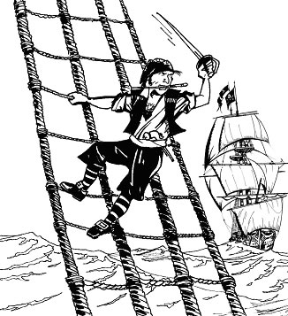 Plansa de colorat cu Pirati 17 9